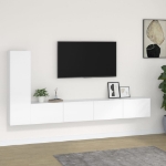 Set Mobili Porta TV 3 pz Bianco in Legno Multistrato
