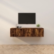 Mobili Porta TV a Parete 2 pz Rovere Fumo 80x34,5x40 cm