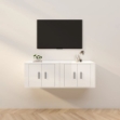 Mobili Porta TV a Parete 2 pz Bianco Lucido 57x34,5x40 cm