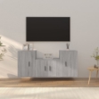 Set Mobili Porta TV 3 pz Grigio Sonoma in Legno Multistrato
