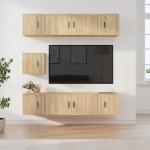 Set di Mobili Porta TV 7 pz Rovere Sonoma in Legno Multistrato