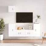 Set di Mobili Porta TV 5 pz Bianco in Legno Multistrato