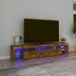 Mobile Porta TV con Luci LED Rovere Fumo 200x36,5x40 cm
