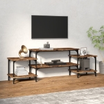 Mobile Porta TV Rovere Fumo 157x35x52 cm in Legno Multistrato