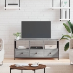 Mobile TV Grigio Sonoma 102x33x45 cm Legno Multistrato e Ferro