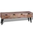 Armadietto consolle TV con 4 cassetti in legno anticato di teak