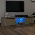 Mobile Porta TV con Luci LED Rovere Sonoma 140x40x35,5 cm