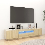 Mobile Porta TV con Luci LED Rovere Sonoma 180x35x40 cm