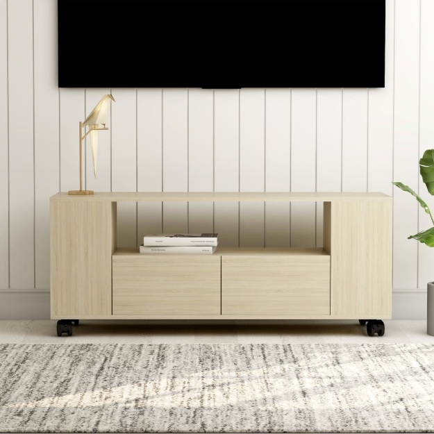 Mobile per TV Rovere Sonoma 120x35x48 cm Legno Multistrato