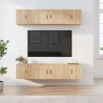 Set di Mobili Porta TV 6 pz Rovere Sonoma in Legno Multistrato