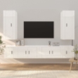 Set di Mobili Porta TV 6 pz Bianco Lucido in Legno Multistrato