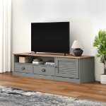 Mobile Porta TV VIGO Grigio 156x40x40 cm Legno Massello di Pino