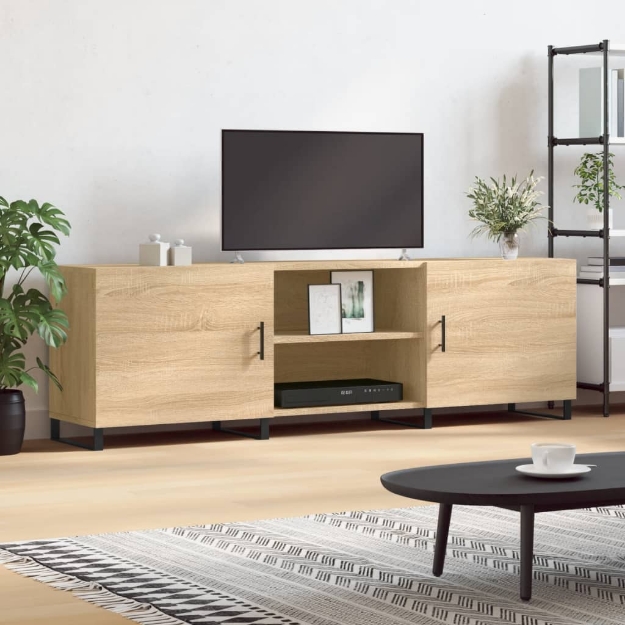 Mobile Porta TV Rovere Sonoma 150x30x50 cm in Legno Multistrato