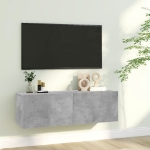 Mobile Porta TV Grigio Cemento 100x30x30cm in Legno Multistrato