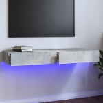 Mobile Porta TV con Luci LED Grigio Cemento 120x35x15,5 cm