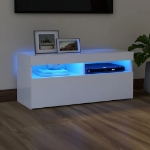 Mobile Porta TV con Luci LED Bianco 90x35x40 cm