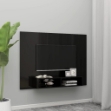 Mobile TV a Muro Nero Lucido 135x23,5x90 cm in Truciolato