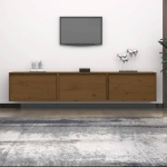 Mobili Porta TV 3 pz Miele in Legno Massello di Pino