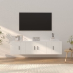 Set Mobili Porta TV 3 pz Bianco in Legno Multistrato