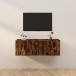Mobili Porta TV a Parete 2 pz Rovere Fumo 57x34,5x40 cm