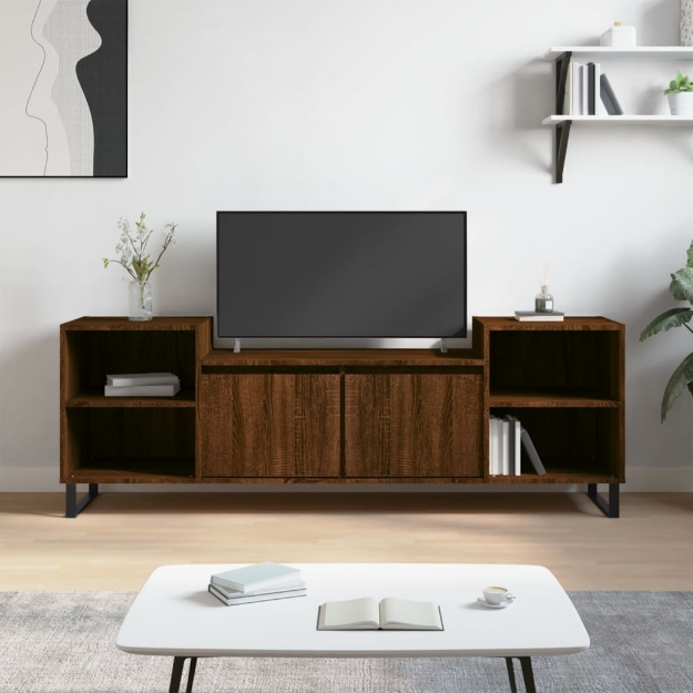 Mobile TV Rovere Marrone 160x35x55 cm in Legno Multistrato