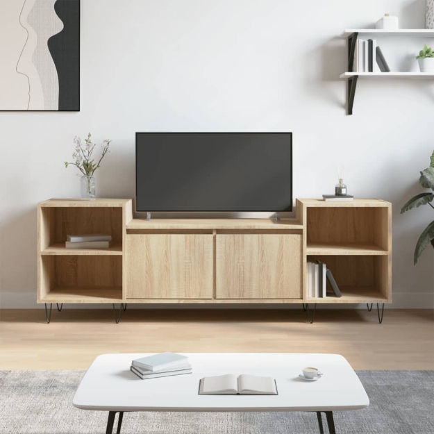 Mobile Porta TV Rovere Sonoma 160x35x55 cm Legno Multistrato