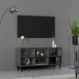 Mobile TV con Gambe in Metallo Grigio Lucido 103,5x30x50 cm