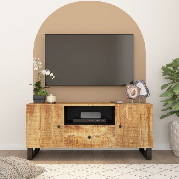 Mobile TV 105x33,5x46cm Legno Massello Mango Legno Multistrato