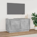 Mobile Porta TV Grigio Cemento 80x35x45 cm in Legno Multistrato