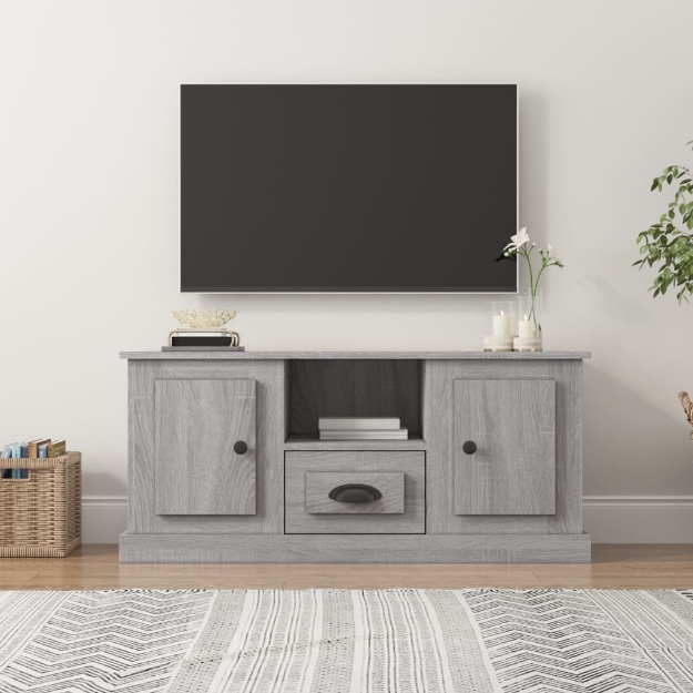 Mobile TV Grigio Sonoma 100x35,5x45 cm in Legno Multistrato