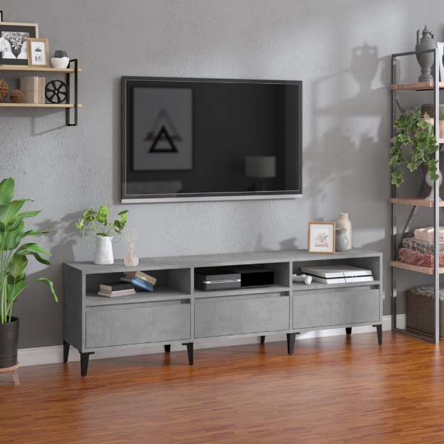 Mobile TV Grigio Cemento 150x30x44,5 cm Legno Multistrato