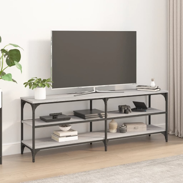 Mobile Porta TV Grigio Sonoma 140x30x50 cm in Legno Multistrato