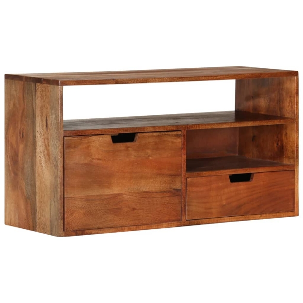 Mobile Porta TV 80x30x42 cm in Legno Massello di Acacia