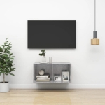 Mobile TV da Parete Grigio Cemento 37x37x72cm Legno Multistrato