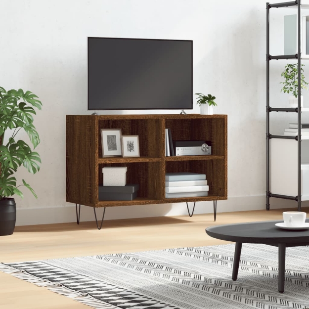 Mobile Porta TV Rovere Marrone 69,5x30x50 cm Legno Multistrato