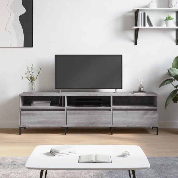 Mobile Porta TV Grigio Sonoma 150x30x44,5 cm Legno Multistrato