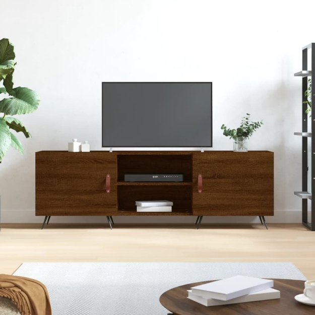 Mobile Porta TV Rovere Marrone 150x30x50cm in Legno Multistrato