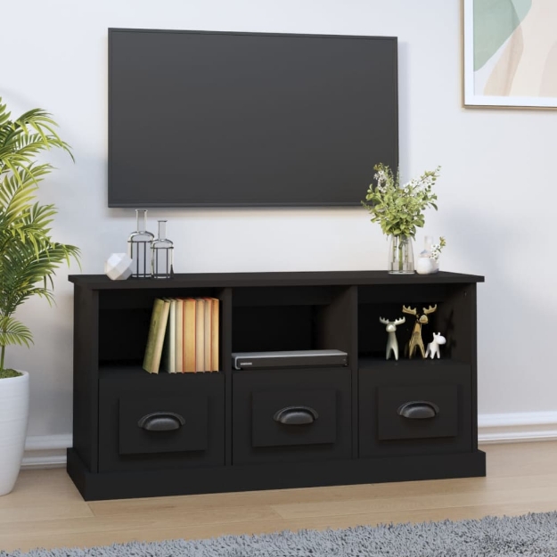 Mobile Porta TV Nero 100x35x50 cm in Legno Multistrato