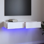 Mobile Porta TV con Luci LED Bianco Lucido 90x35x15,5 cm