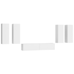 Set di Mobili Porta TV 6 pz Bianco Lucido in Legno Multistrato