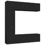 Set di Mobili Porta TV 7 pz Nero in Legno Multistrato