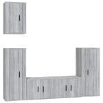 Set di Mobili Porta TV 5 pz Grigio Sonoma in Legno Multistrato