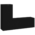 Set Mobili Porta TV 2 pz Nero in Legno Multistrato