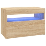 Mobile Porta TV con Luci LED Rovere Sonoma 60x35x40 cm
