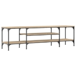 Mobile TV Rovere Sonoma 161x35x45 cm Legno Multistrato e Ferro