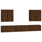 Set Mobili Porta TV 8pz Rovere Marrone in Legno Multistrato