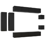 Set Mobili TV 8 pz Nero in Truciolato