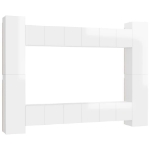 Set Mobile TV 10 pz Bianco Lucido in Truciolato