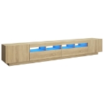 Mobile Porta TV con Luci LED Rovere Sonoma 260x35x40 cm