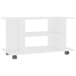 Mobile TV con Ruote Bianco 80x40x40 cm in Legno Multistrato